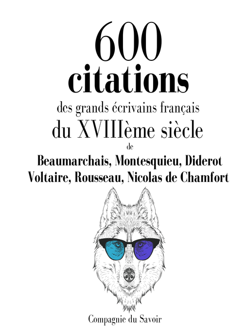 Detalles del título 600 citations des grands écrivains français du XVIIIème siècle de Beaumarchais - Lista de espera